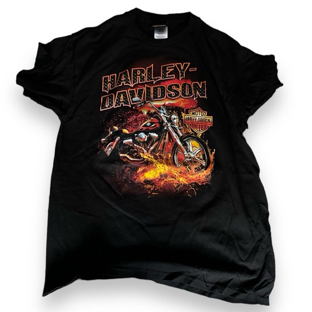 Vintage Harley Davidson Leesburg, FL Hot Girl Bikini Gator Large Graphic T-Shirt